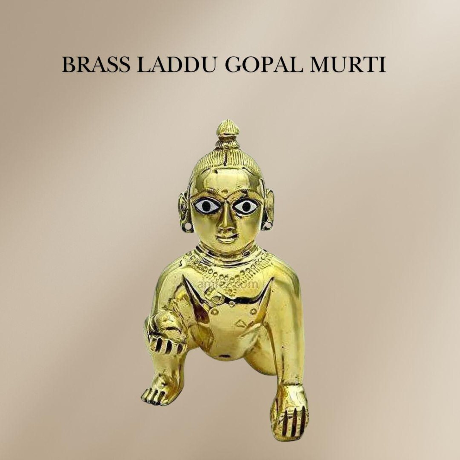 Brass Laddu Gopal Idol | Bal Gopal Murti for Home Temple & Festive ...