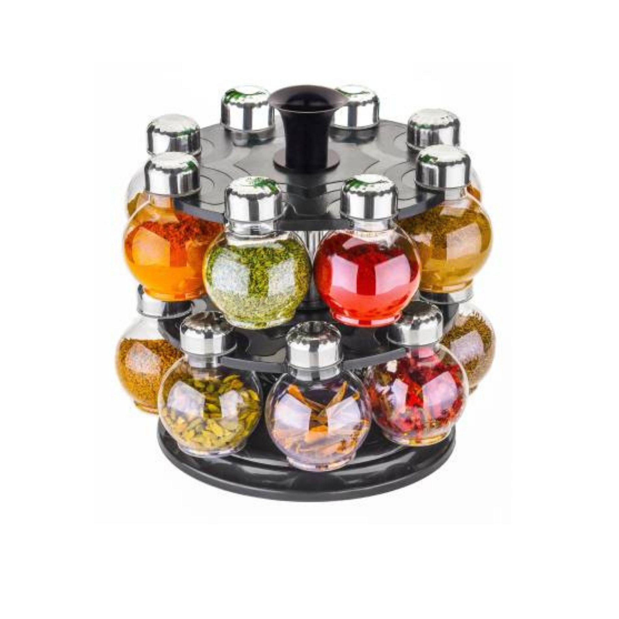 Revolving Masala Dabba Spice Box Spice Rack Container of 16