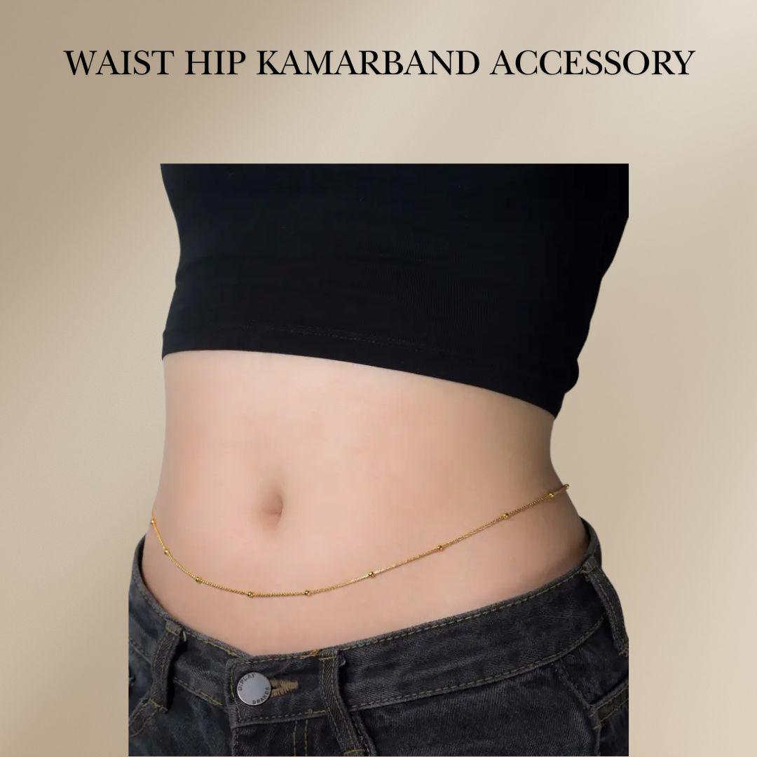 Gold-plated Kamarbandh With Pearls Indian Waist Belt for