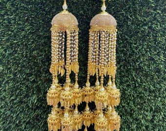 Punjabi sikh bruiloft kaleera | Gouden bruidskaleera | Traditionele kalira voor Indiase bruiloften | Bruidssieraden en accessoires | Trouwarmbanden