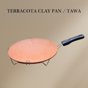 Handgjord lerpanna | Traditionell indisk lertawa för chapati, roti | Stora terrakottaredskap
