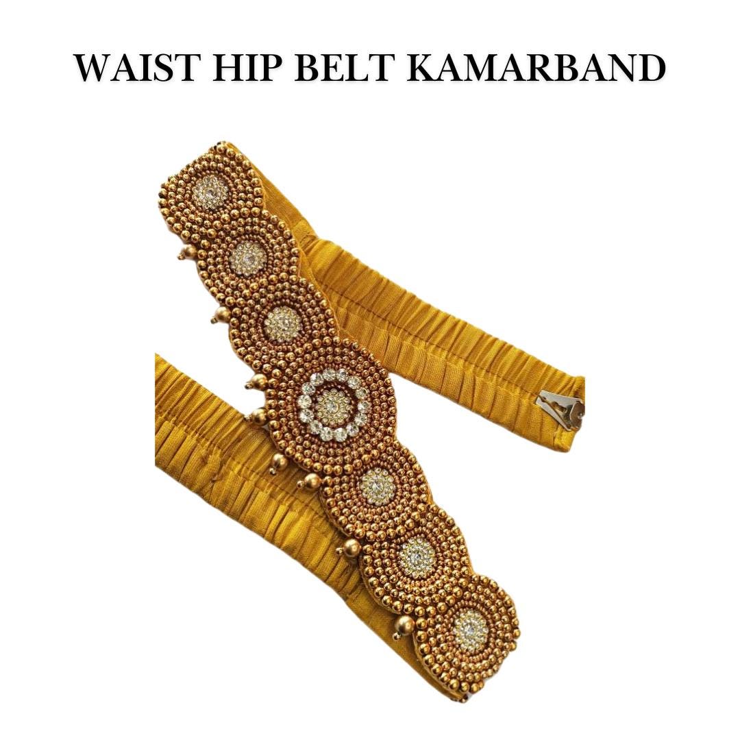 Hip Belt Kamarband For Gown Gold-plated Indian Waist Belt