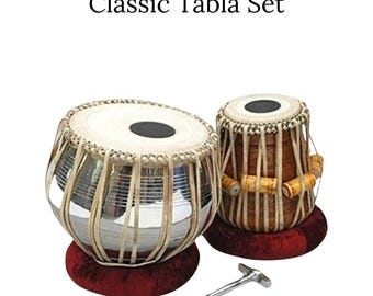 タブラセット、インドの太鼓、真鍮製のプロフェッショナルなバヤン