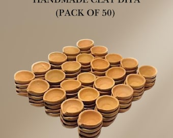 Handmade Clay Diya | Traditional Terracotta Diwali Decor for Indian Home Decorations | Pack of 50