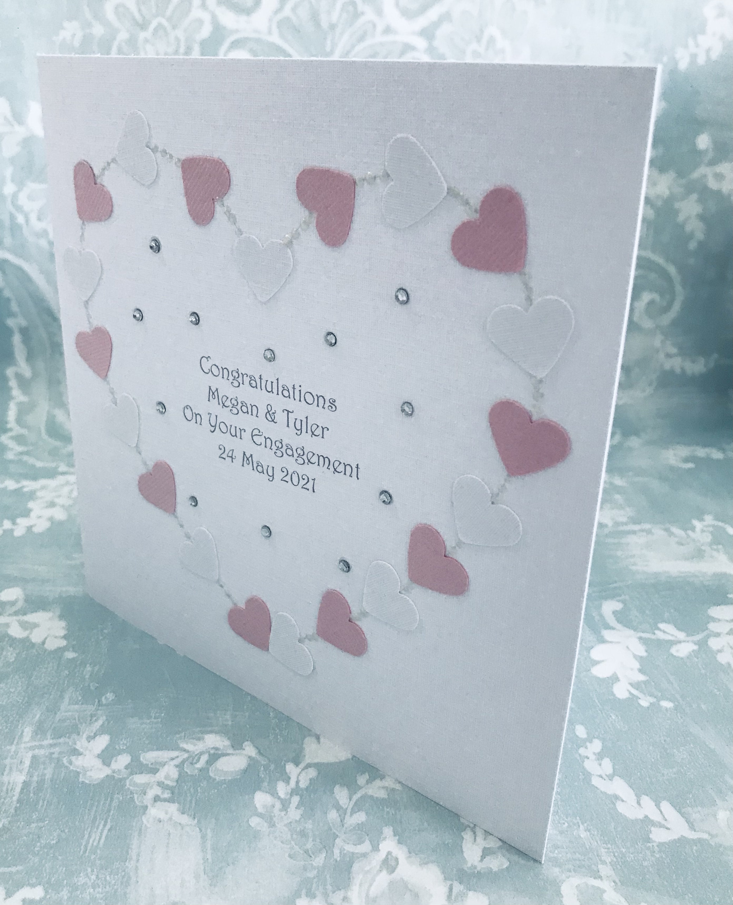 Engagement Card Personalised Handmade Add Names and Date/ Etsy