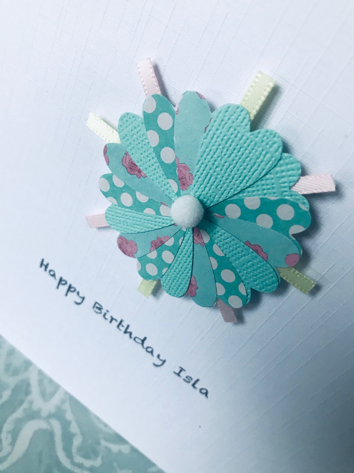 Happy Birthday Flower Card Personalised Handmade Unique Add a Etsy