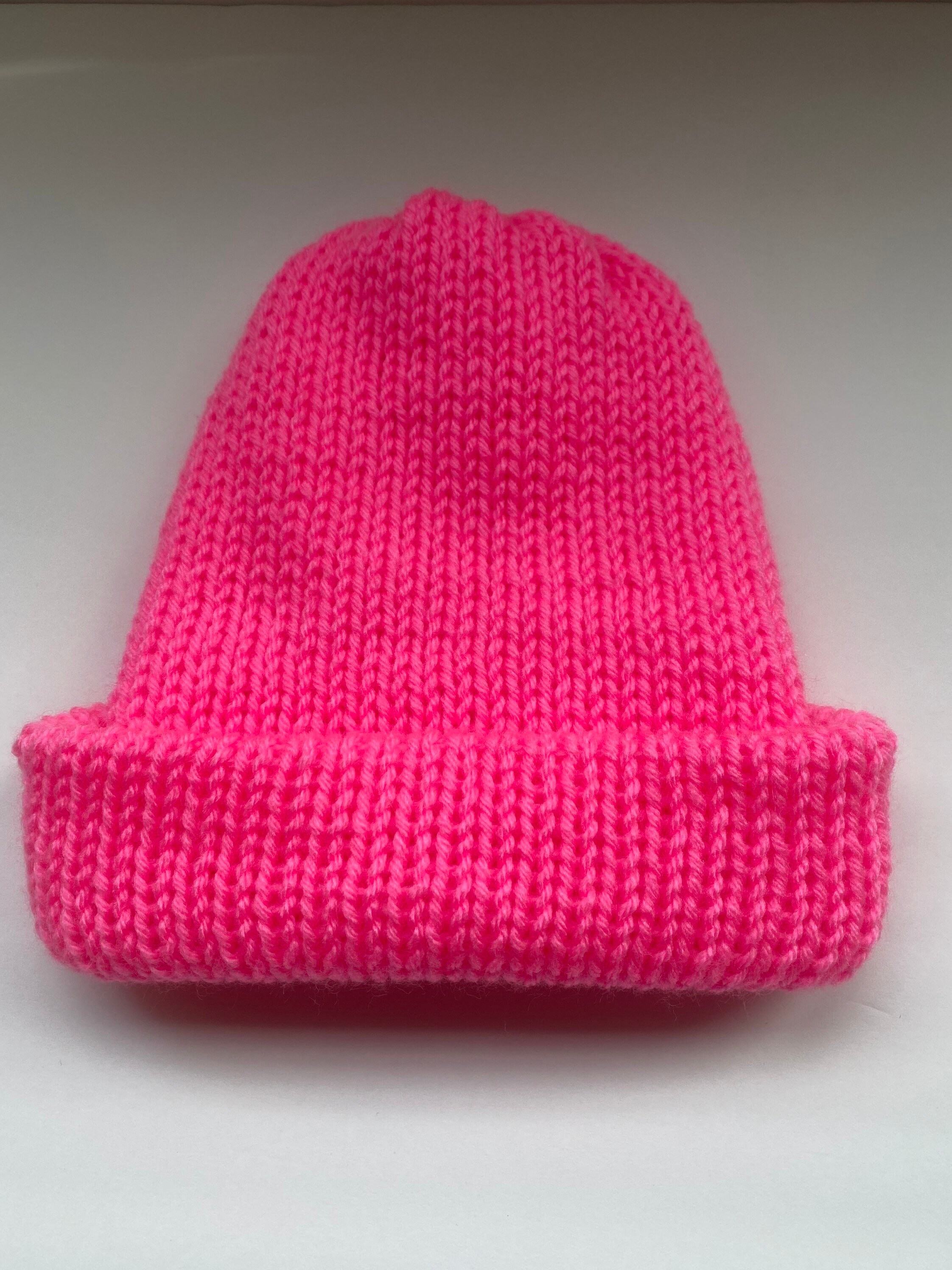 Hot pink knit beanie,  skull cap,  gift for her , slouchy hat , fashion hat, valentine’s day gift for her