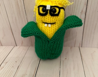 Crochet Corn Plushie, Handmade Pretend Play Toy