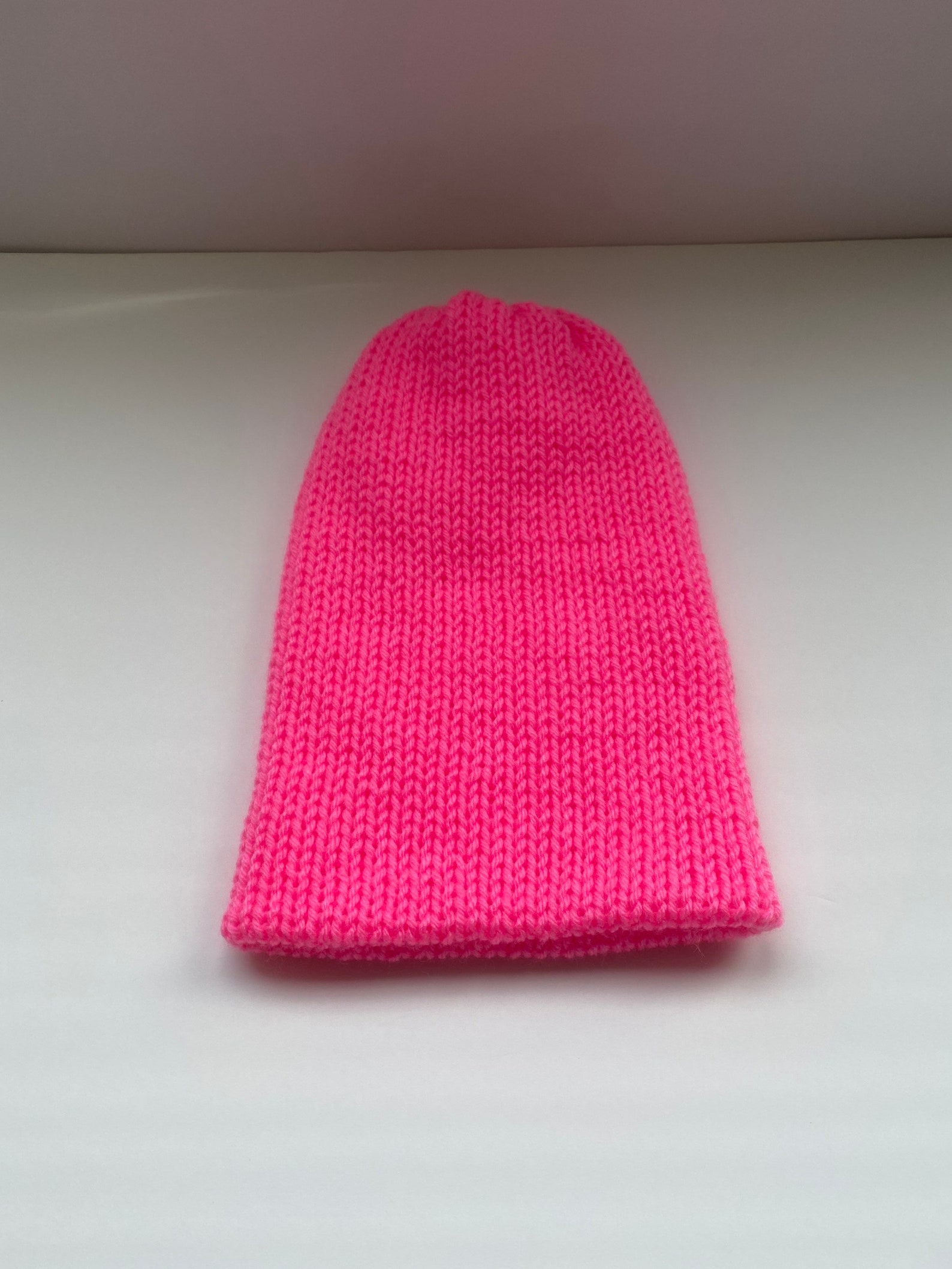 Hot Pink Knit Beanie, Skull Cap, Gift for Her , Slouchy Hat , Fashion