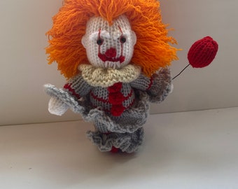 scary clown , knit toy for him, gift for him, gift for her, father’s day gift for him, gift for horror movie lover
