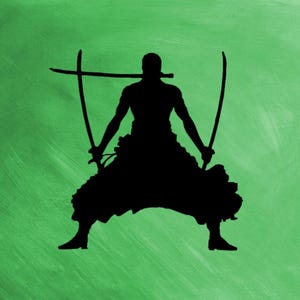 One Piece Decal | Zoro One Piece Silhouette | Anime Decal Sticker | Kawaii Anime Car Decal | Cute Decal | Roronoa Zoro
