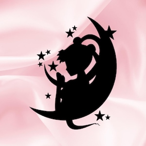 Sailor Moon Decal |  Sailor Venus Stars and Moon | Anime Decal Sticker | Kawaii Anime Car Decal | Cute Decal | Stars and Moon Decal