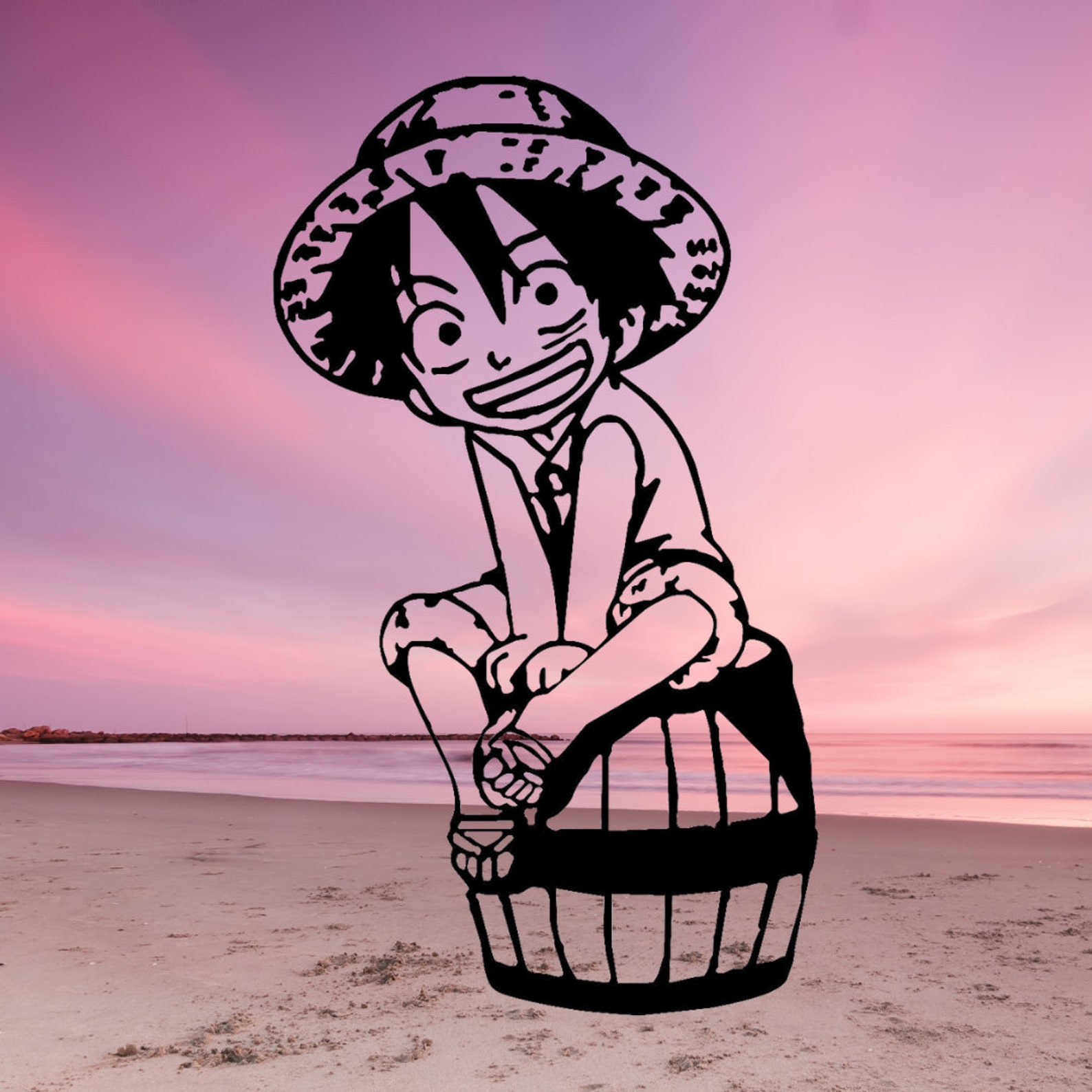 One Piece Decal Monkey Luffy Anime Decal Sticker Kawaii Etsy