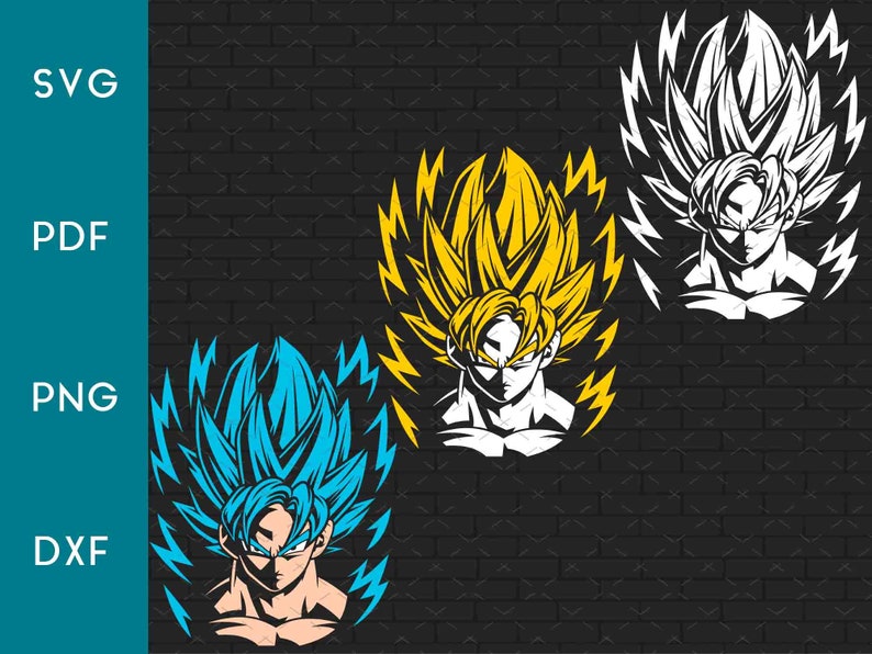 Download Goku Face Svg Goku Silhouette Goku Svg Goku Layer Svg | Etsy