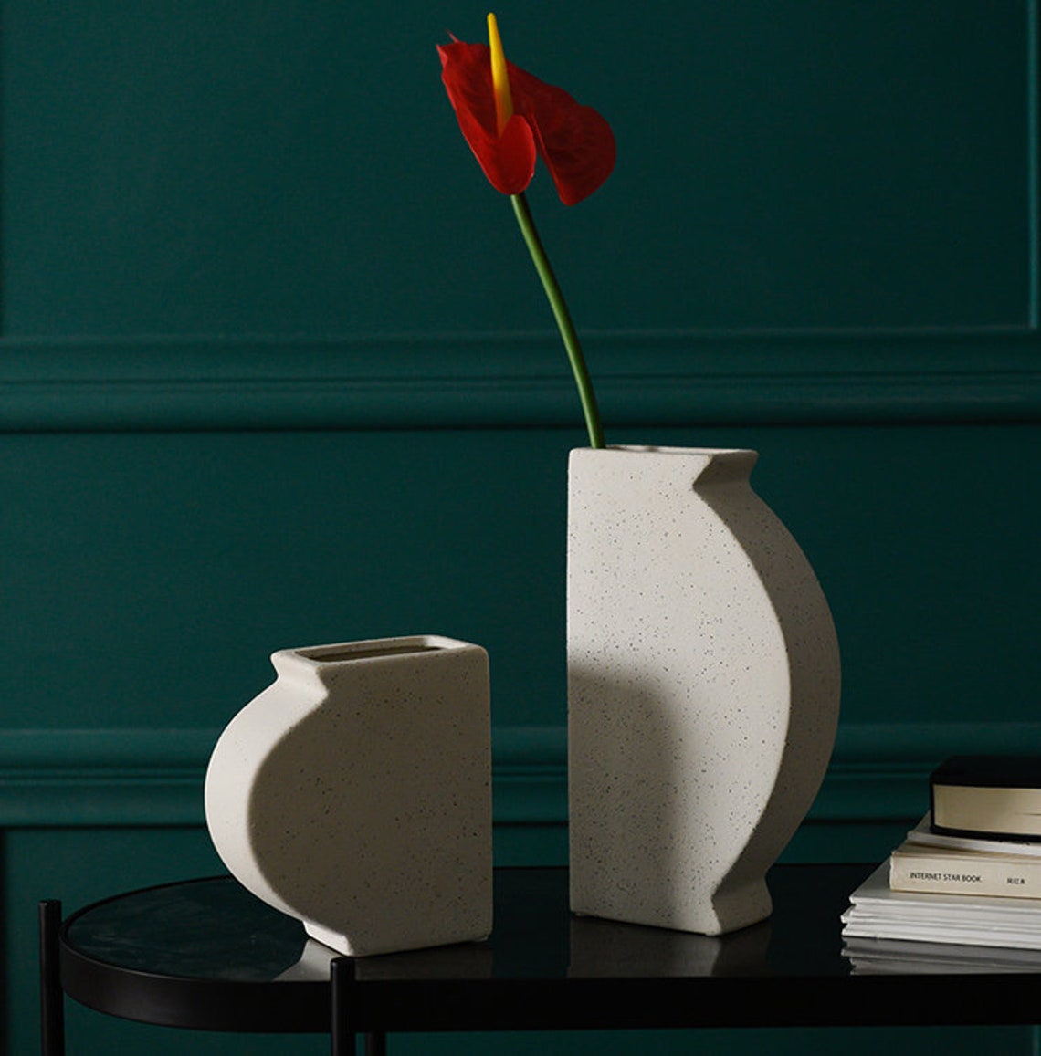 Vase beige sandglazed shaped ceramic vase creative table Etsy