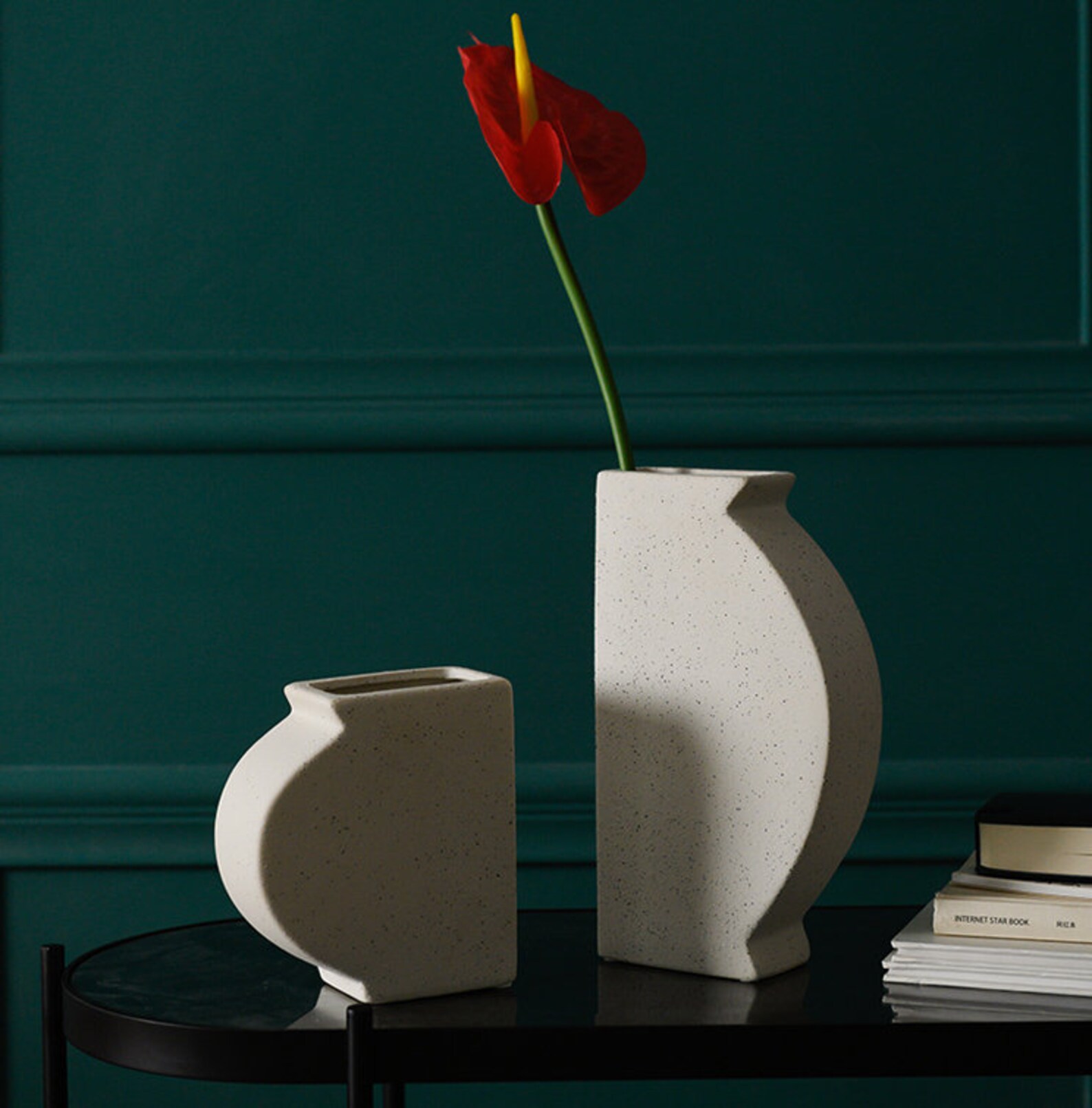 Vase Beige Sandglazed Shaped Ceramic Vase Creative Table Etsy