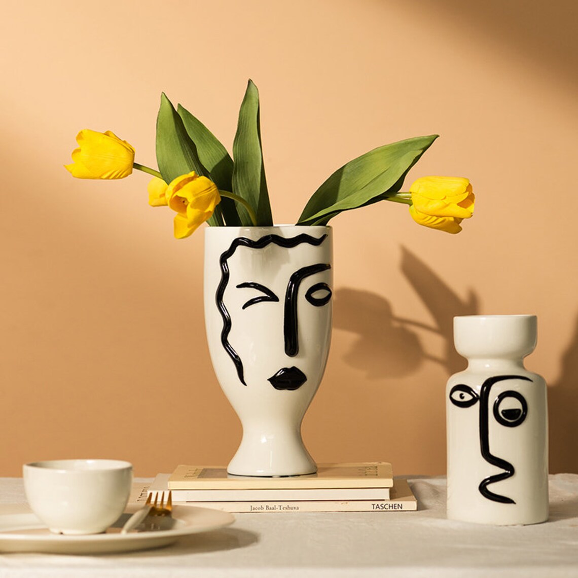 Modern minimalist designer model vase artistic face shaped Etsy