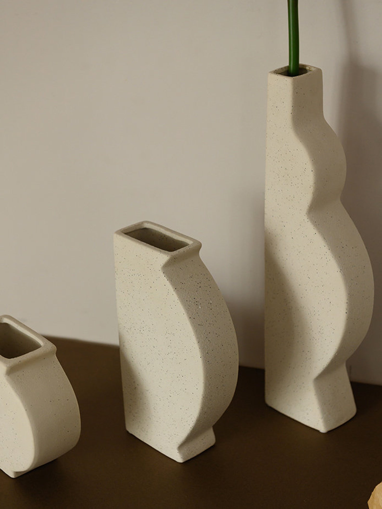 Vase beige sandglazed shaped ceramic vase creative table Etsy