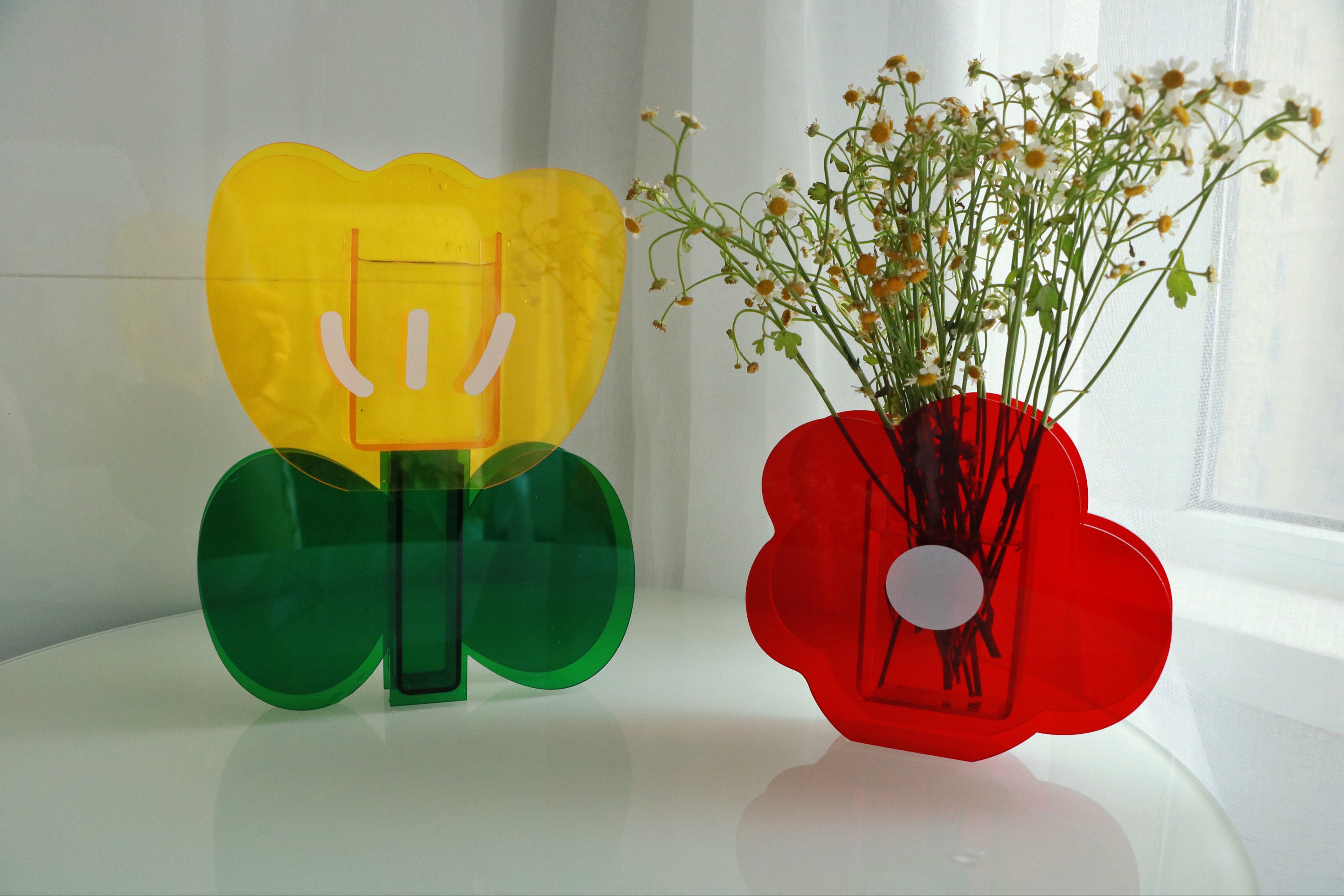 Simple Creative Acrylic Lovely Flower Vase Free Combination Etsy New