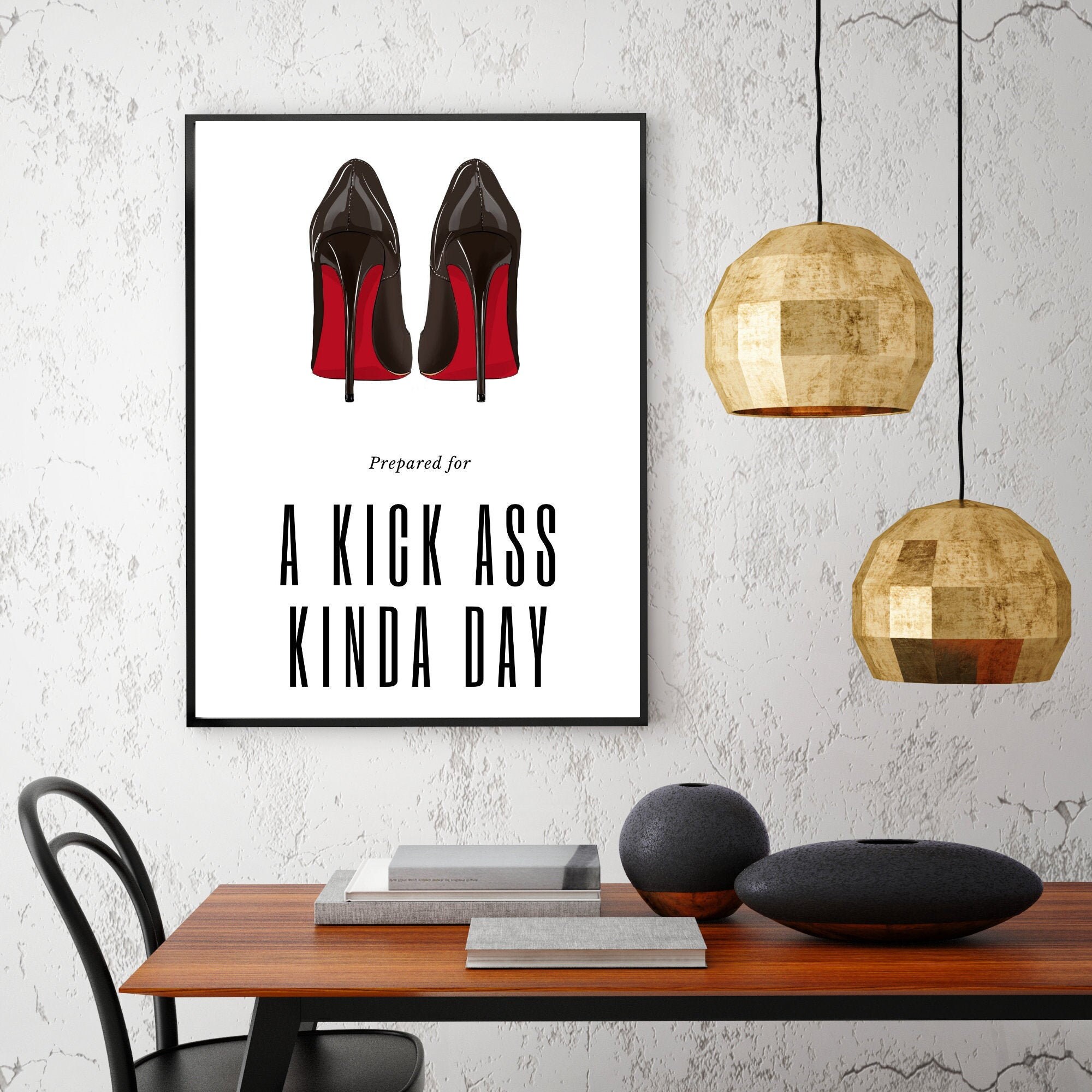 Louboutin Style Wall Art Girl Boss Print Motivational Quote Etsy Israel