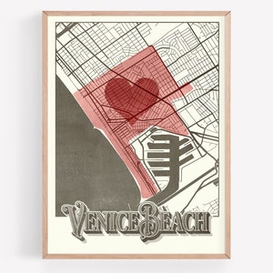 Venice Beach Los Angeles Neighborhood Map Poster wall art