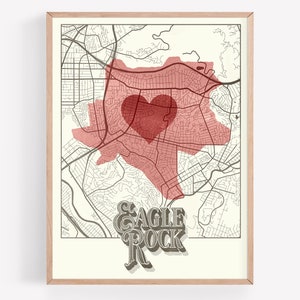 Eagle Rock Los Angeles Neighborhood Carte Poster Wall Art