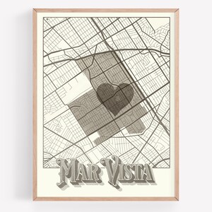 Mar Vista Los Angeles Neighborhood Map Poster Wall Art