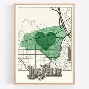 Los Feliz Los Angeles Neighborhood Map Poster Wall Art