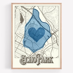 Echo Park Los Angeles Neighborhood Map Poster wall art