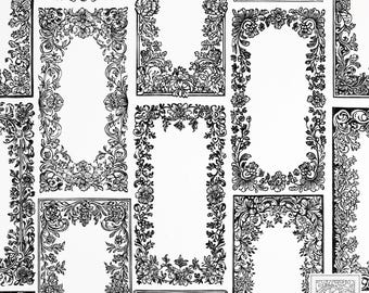 Överlägg med vintageramstämpel: Dekorativ PNG- och SVG-clipart (digital nedladdning)