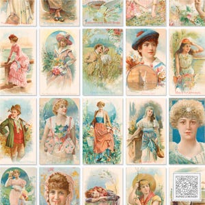 Vintage | Mini cartões de chá para impressão digital com músicas ilustradas - Junk Journal Ephemera, download digital, ATC para impressão, scrapbooking