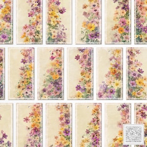 Étiquettes vintage Floral Junk Journal : Éphémères imprimables (téléchargement numérique)
