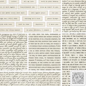 30+ Lost Letter Themen druckbare Wörter, Phrasen und Textblöcke - Vintage Rustikale Ephemera, Junk Journal, Scrapbook, Papierhandwerk