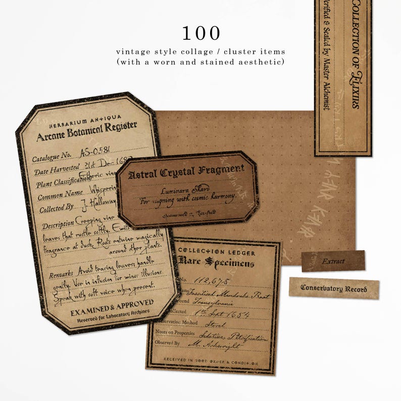 Vintage Alchemist Labels: Printable Ephemera for Junk Journals (digital ...