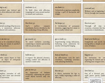 Be Mine Vintage Words & Meanings – Printable Ephemera (PDF)