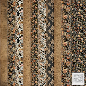 Conjunto de papel digital para impressão Vintage Luxe - Papéis de diário vintage, download digital, papéis para impressão, papéis de colagem, scrapbooking