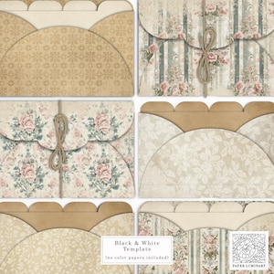 Vintage Tabbed Index Cards & Pockets: Junk Journal Ephemera (PDF)