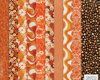 Retro Orange Printable Paper Set: Vintage Junk Journal (Digital Download)