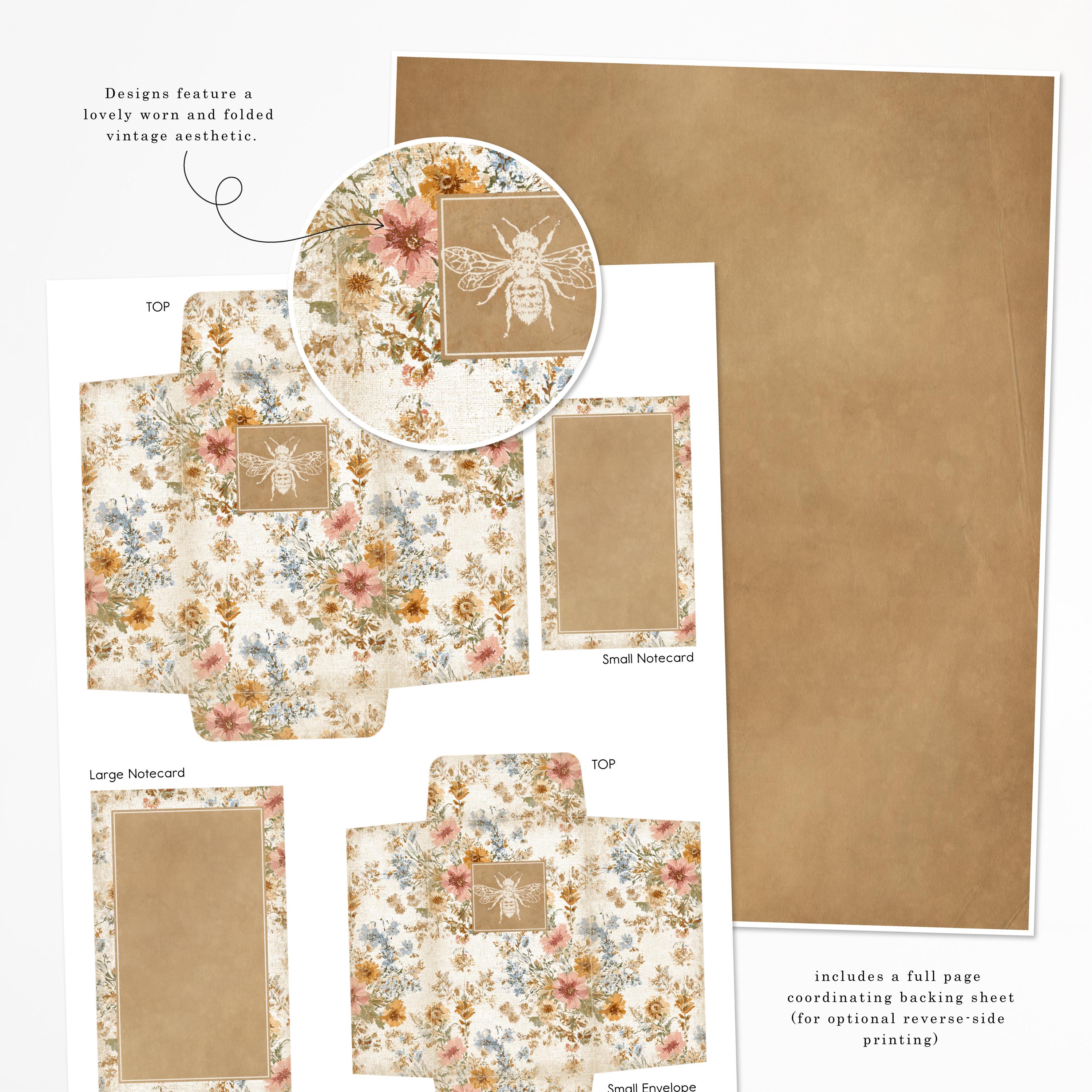 Vintage Floral Coin Envelopes & Note Cards | Shabby Chic Ephemera ...