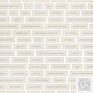 Más de 100 palabras y frases imprimibles con temas botánicos y de jardines: efímeras rústicas vintage para diarios basura, álbumes de recortes y manualidades con papel
