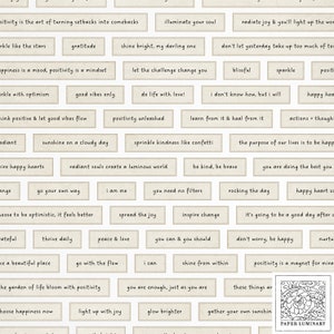 90+ Good Vibes, Positivity Themed Printable Words & Phrases - Vintage Rustic Ephemera for Junk Journal, Scrapbooking, Paper Crafts