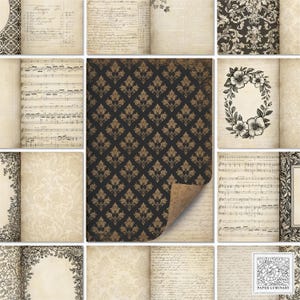 Vintage Journal Kit: Printable Collage Scrapbook Paper (Digital Download)