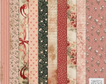 Mixed Love Story Printable Paper: Vintage Style Junk Journal (Digital Download)
