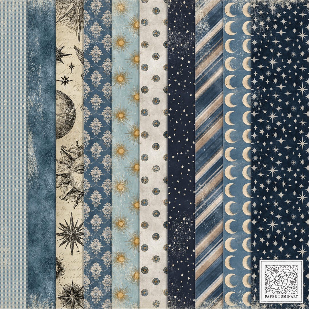 Celestial Junk Journal Paper | Victorian Scrapbook Printable (digital ...