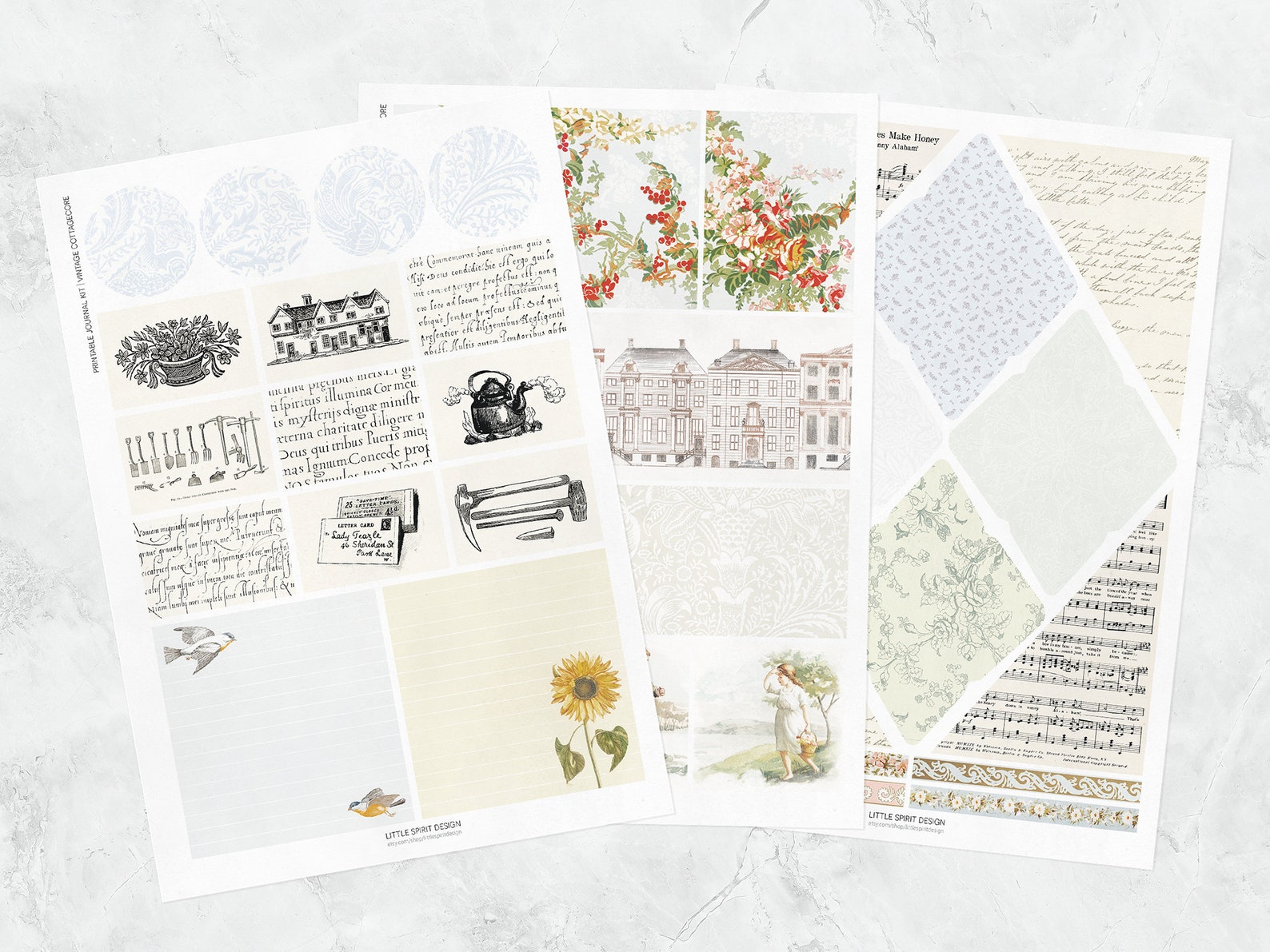 Vintage Cottagecore Printable Journal Kit Etsy