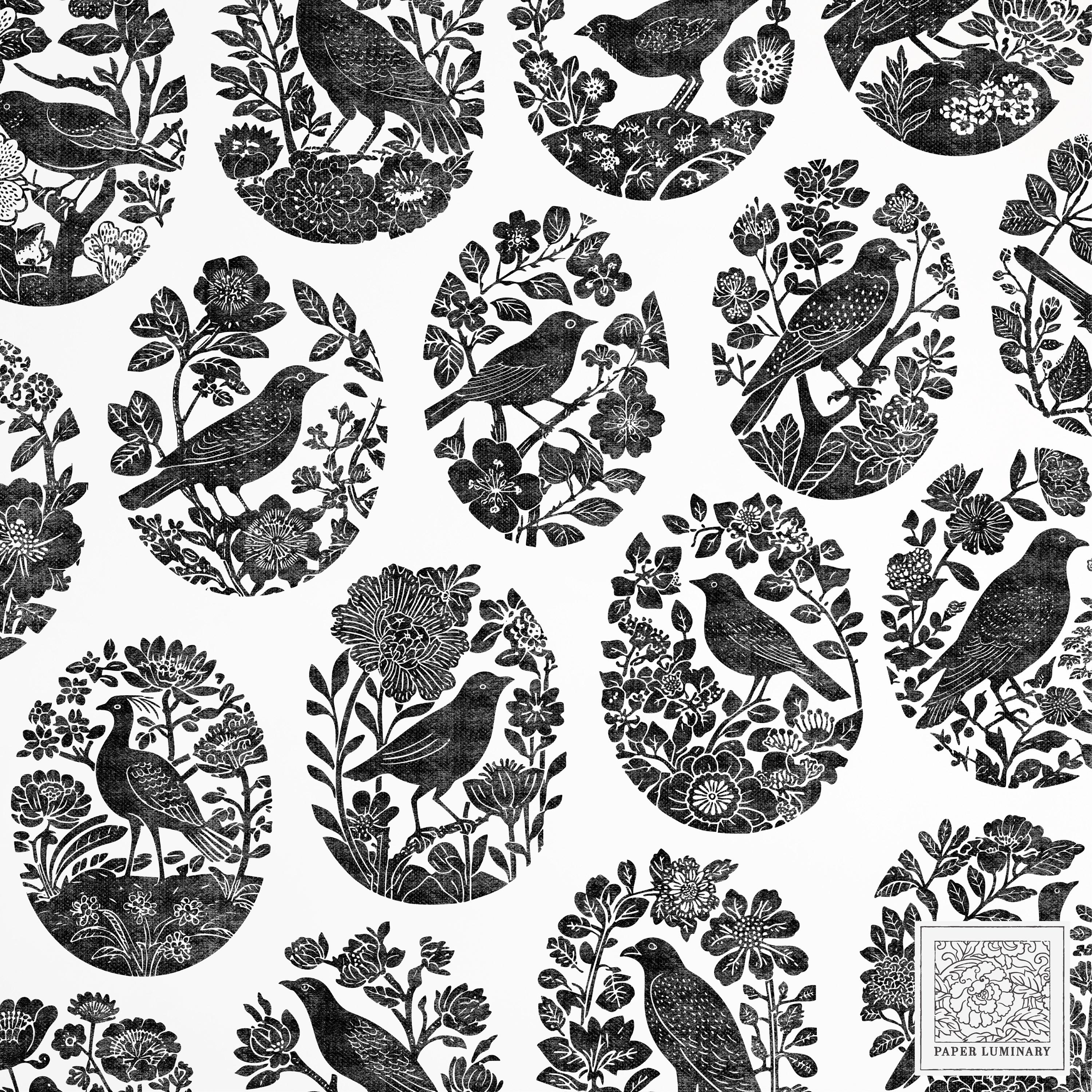 Bird Pattern Overlay Vintage Bird & Flower Ink Stamp Overlays: Junk Journal Ephemera (pngs ...