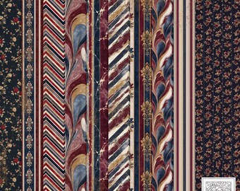 Victorian | Old Library Endpaper Printable Paper Set - Junk Journal Papers, Digital Download, Printable Papers, Collage Papers, Scrapbook
