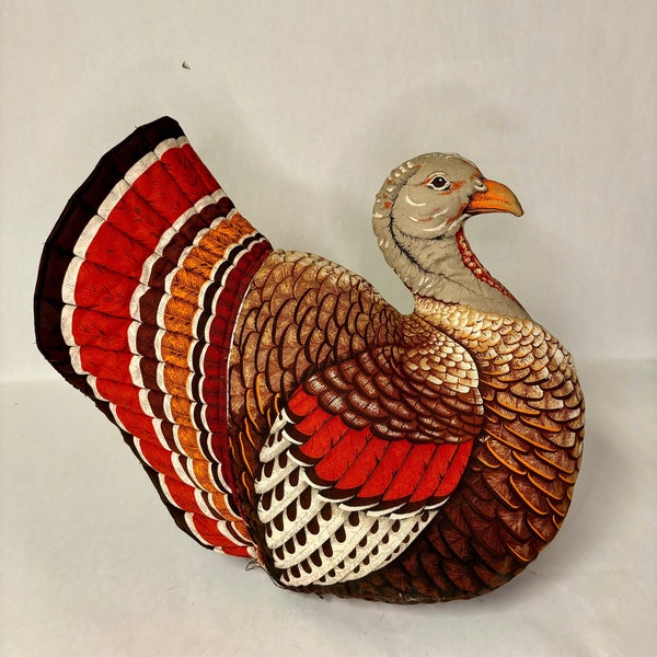 Vintage Fabric Stuffed Turkey Centerpiece