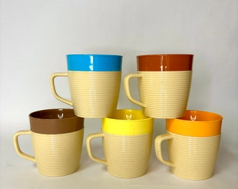Vintage Raffiaware by Thermo-temp - Set of 4 Mugs - Raffiaware - Etsy