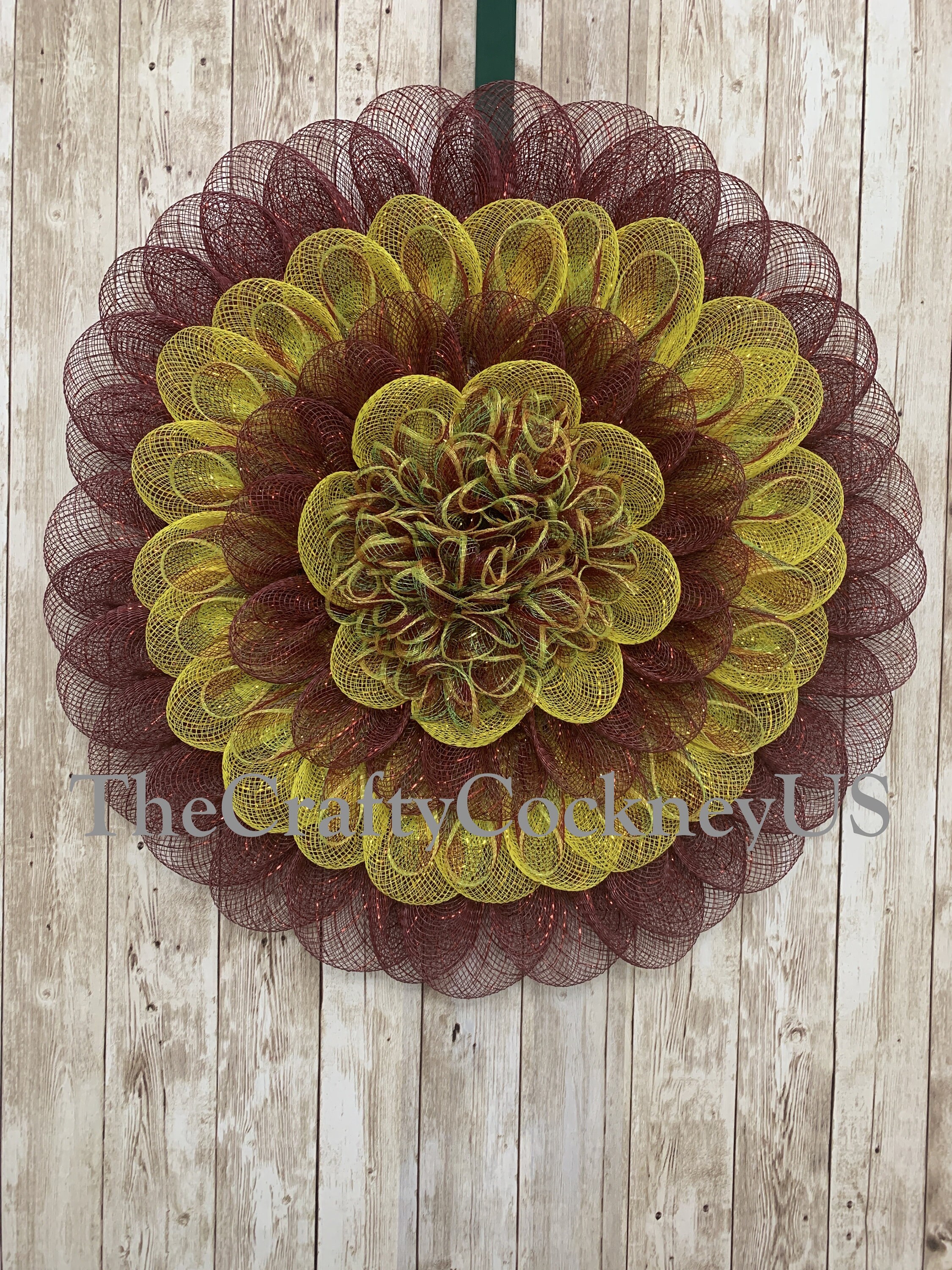 Deco Mesh Flower Wreath UITC Board Fall Spring Everyday Etsy